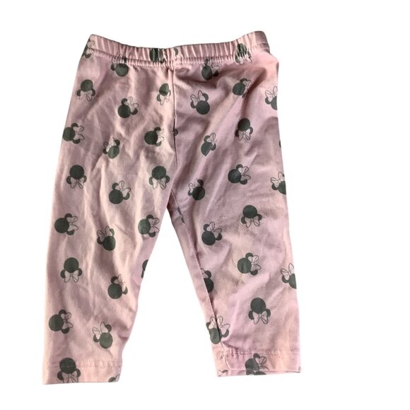 Baby Girl 2 Pc Leggings 3-6M Pink & Minnie Mouse Print Cotton Blend - Picture 8 of 9